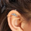 Piercing Titânio G23 Polido Labret Invertido Cluster Rosca Interna 3 Zircônias